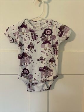 3-6 months kate quinn White and Purple Floral Fairy One-Piece Shortie Bodysuit